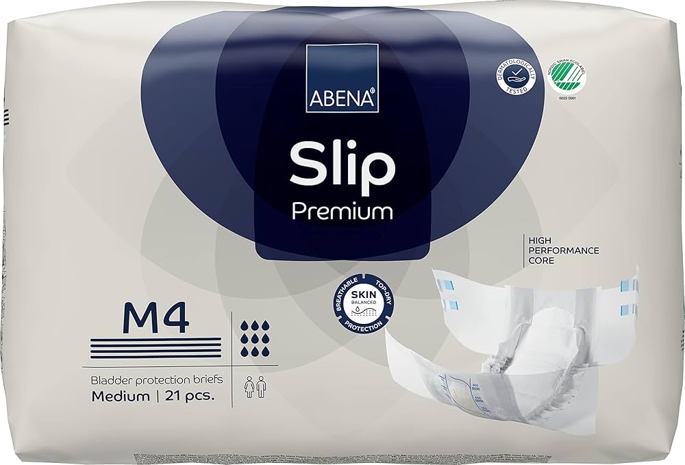 Abena Slip Premium Brief 28" - 43", Medium - Absorbency Level 4 (RB1000021287, 84/CA)