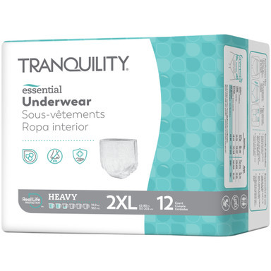 Tranquility Essential Underwear - Heavy, 2XL/Bariatric, 62" - 80", 250+ lbs (PU2608)