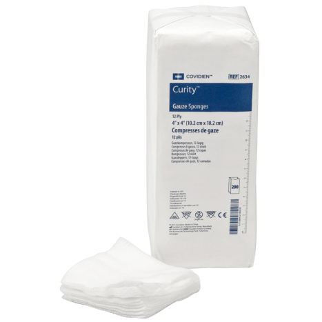 Curity Woven Gauze Sponge, Non-Sterile, 4" x 4", 16 Ply (682733)