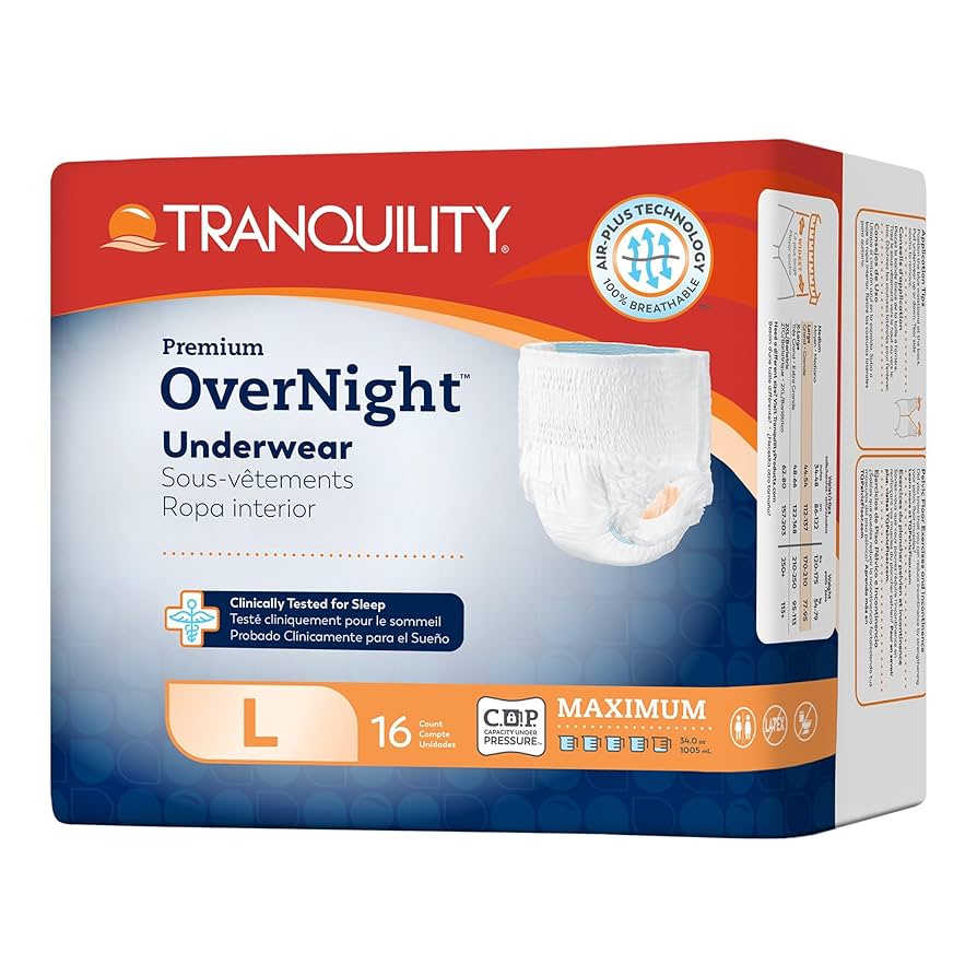 Tranquility Premium OverNight Disposable Absorbent Underwear Large 44" - 54" (PU2116)