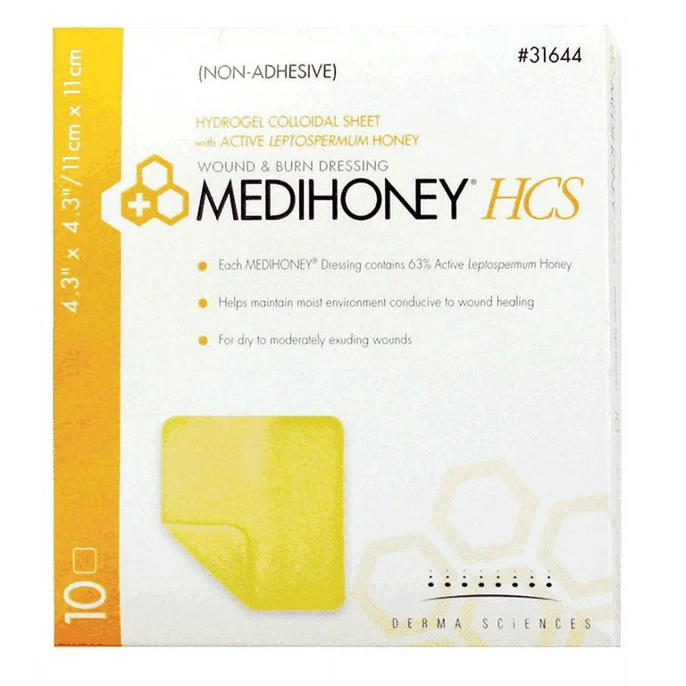 MEDIHONEY Non-Adhesive HCS Sheet 4.3" x 4.3" (DS31644EA, EA)