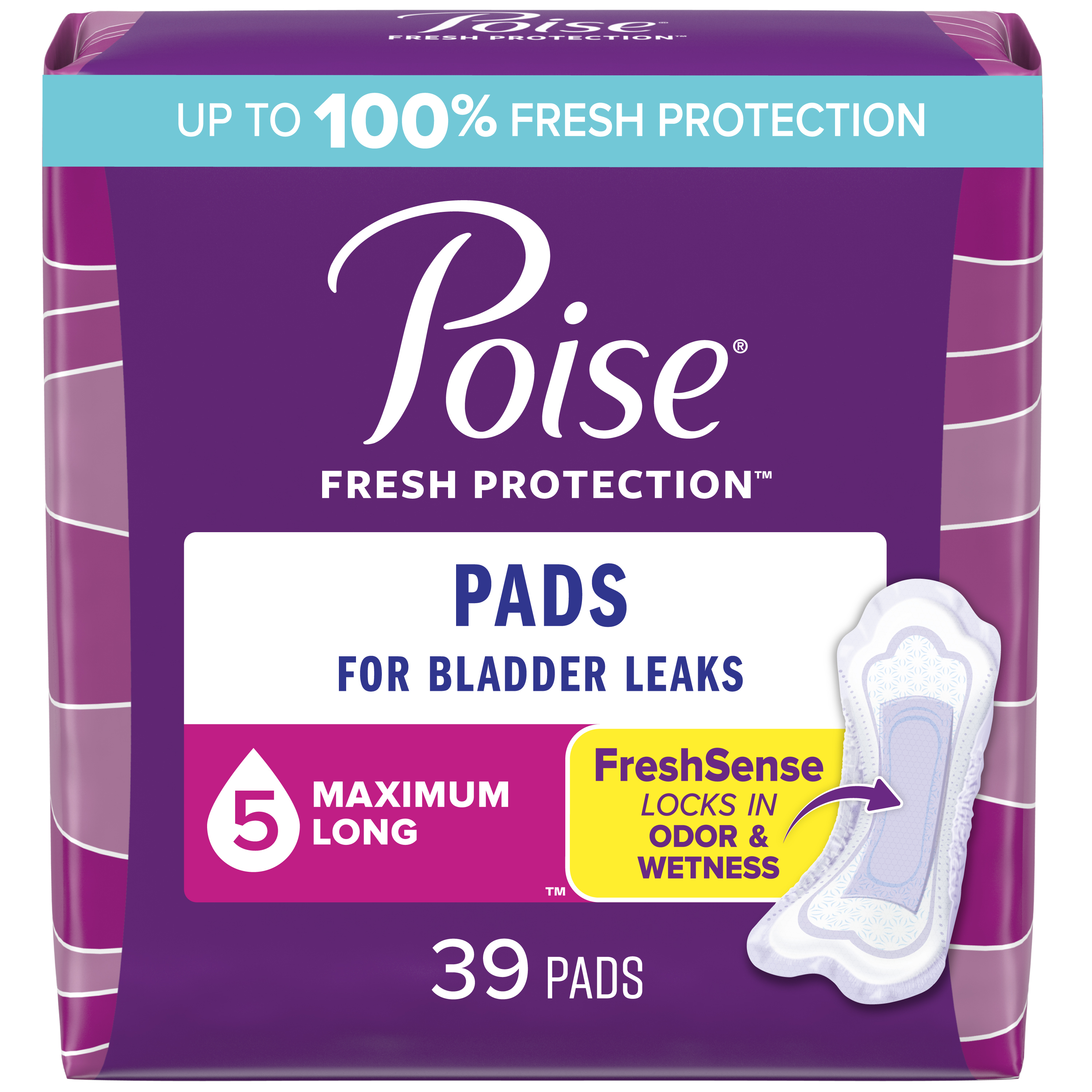 Poise Ultra Plus with Side Shields, Maximum Long, 14.37" L (6944561)