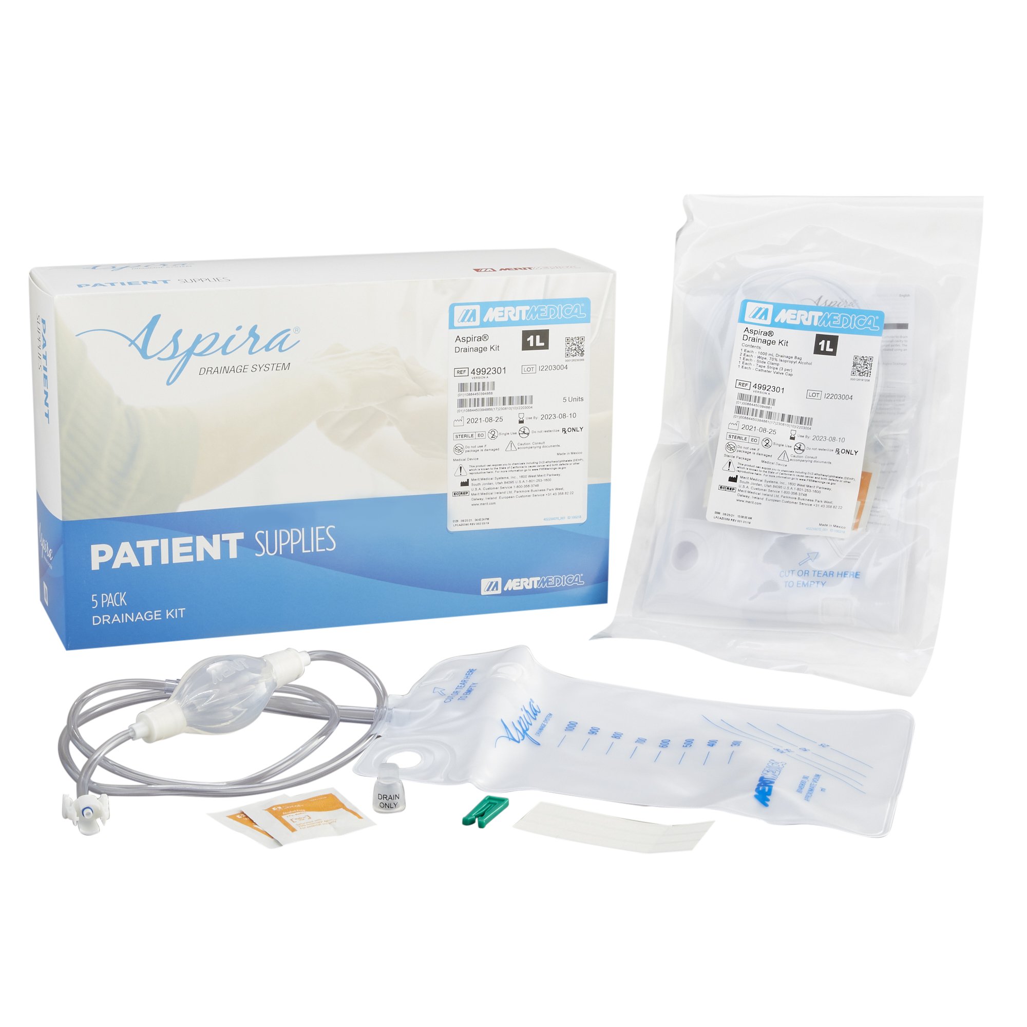 Aspira Pleural 1000 mL Drainage Bag (NT4992301, BOX OF 5)