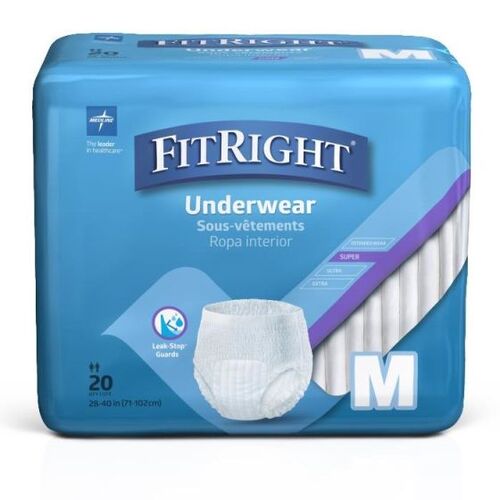 FitRight Super Protective Underwear, Medium  28" - 40" (60FIT33005A, 20/PK)