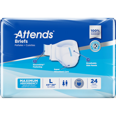 Attends DermaDry Advance Briefs Large 44" - 58" (48DDA30)