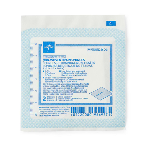 Avant Gauze Drain Sponge Sterile 2's, 2" x 2", 6-Ply (NON256001, 35/BX)