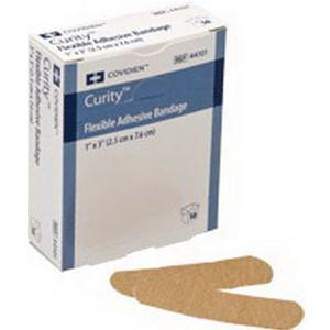 Curity™ Fabric Adhesive Bandage 2" x 3-3/4" XL with 1-1/4" x 1-7/8" Pad, Latex-Free, Flexible (6844102, 50/BX)