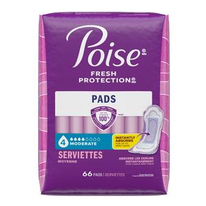 Kimberly Clark Depend® Poise® Incontinence Pad, Moderate Absorbency, 11" (6947357, 132/CA)
